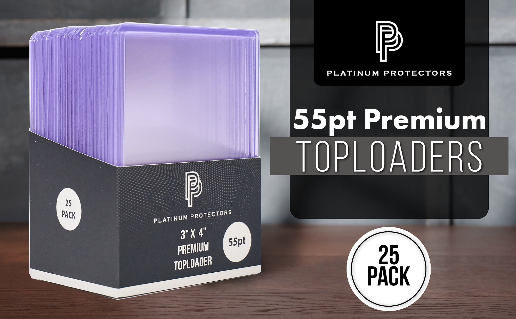 Platinum Protectors Premium Toploaders for Trading Cards - 55 pt