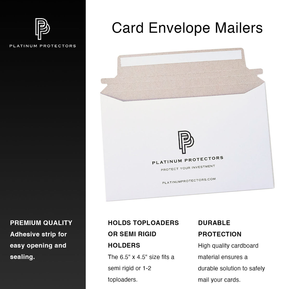 110-Pack Trading Card Shipping Envelopes - 7" X 4.35" Self-Sealing Mailers For Toploaders, Semi-Rigid Sleeves & Card Protectors