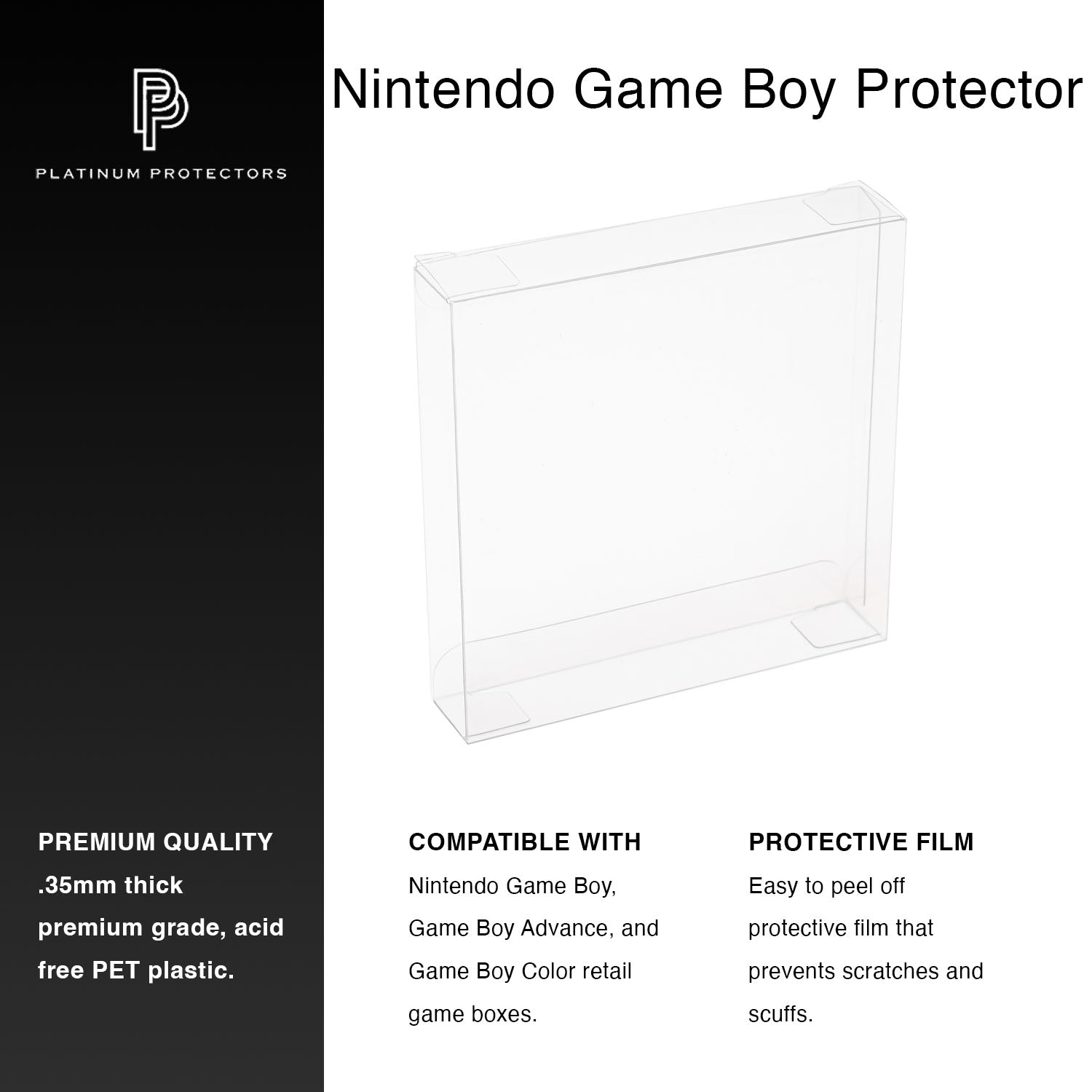 Platinum Protectors for Nintendo Game Boy & Game Boy Advance Game Boxes