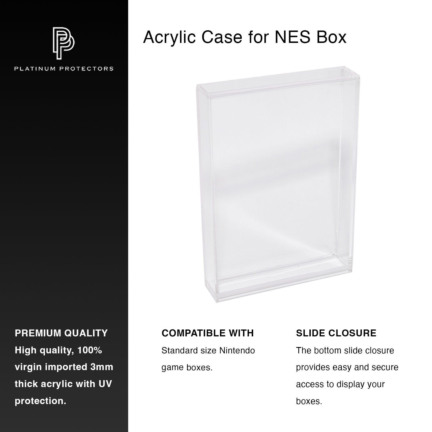Premium Acrylic Case for Nintendo NES Game Box