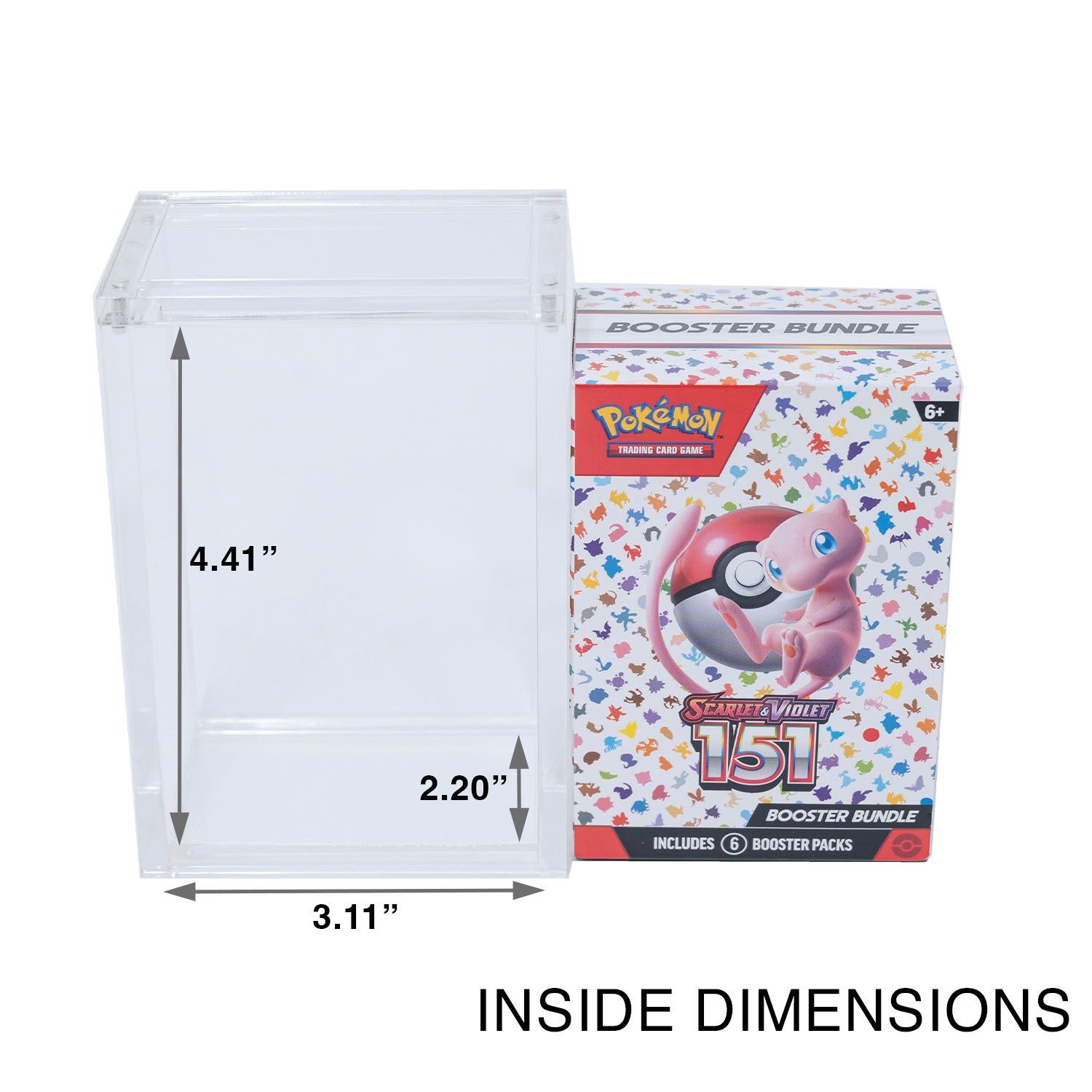 Premium Acrylic Case for Pokemon 151 Booster Bundle Box with Magnetic Top