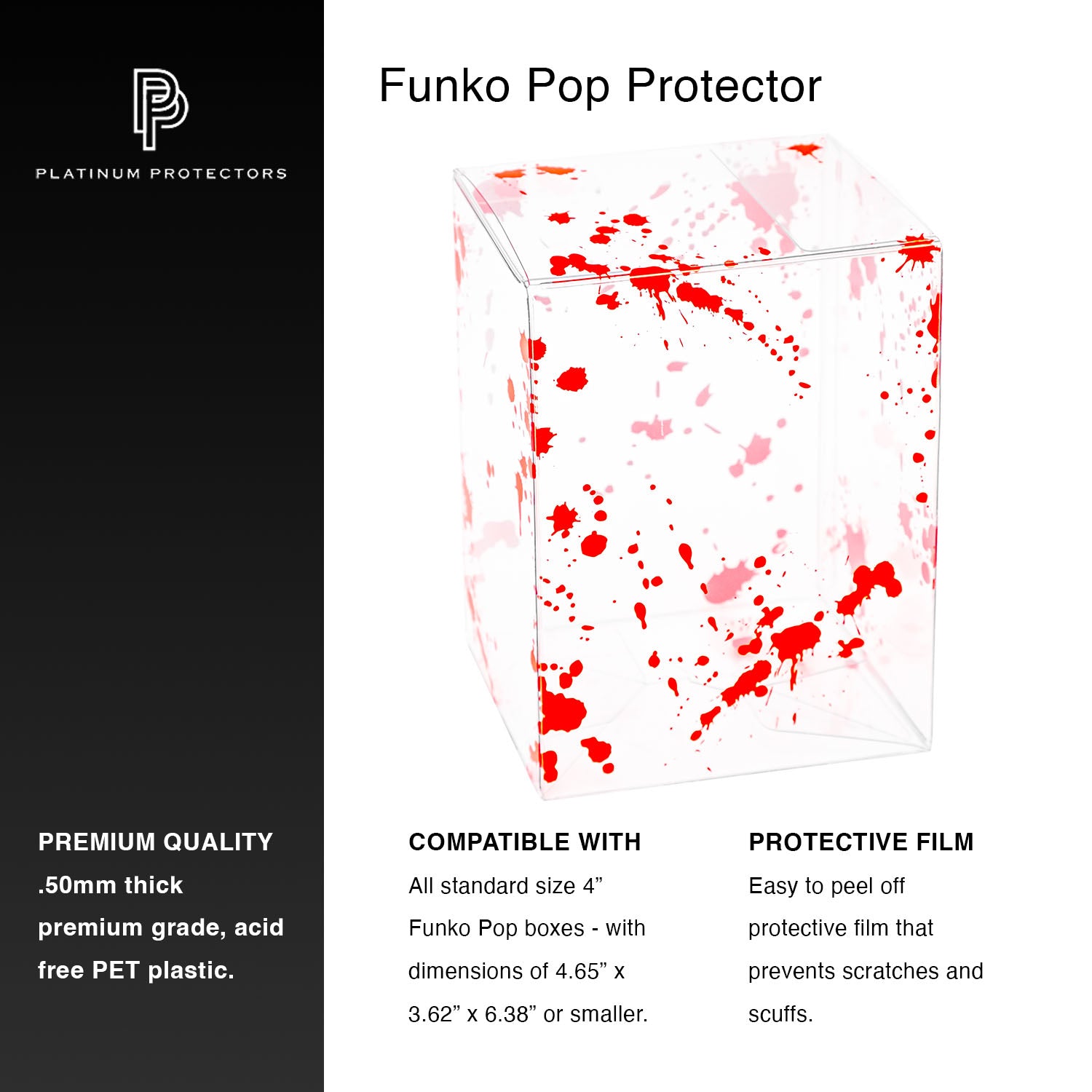 Platinum Protectors for Funko Pop! 4" Inch Vinyl Figures Blood Splatter
