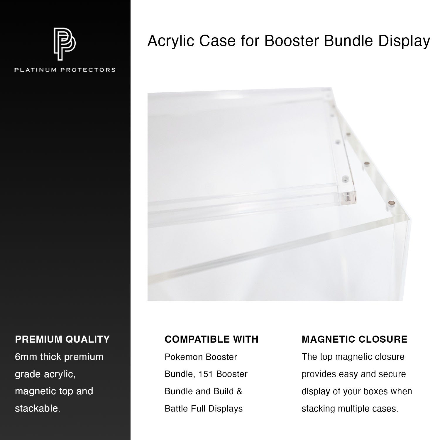 151 booster bundle display box Pokémon Acrylic Case Protector Display Style:Horizontal Card Strategy and capture every last 3 Minute Pokémon Card