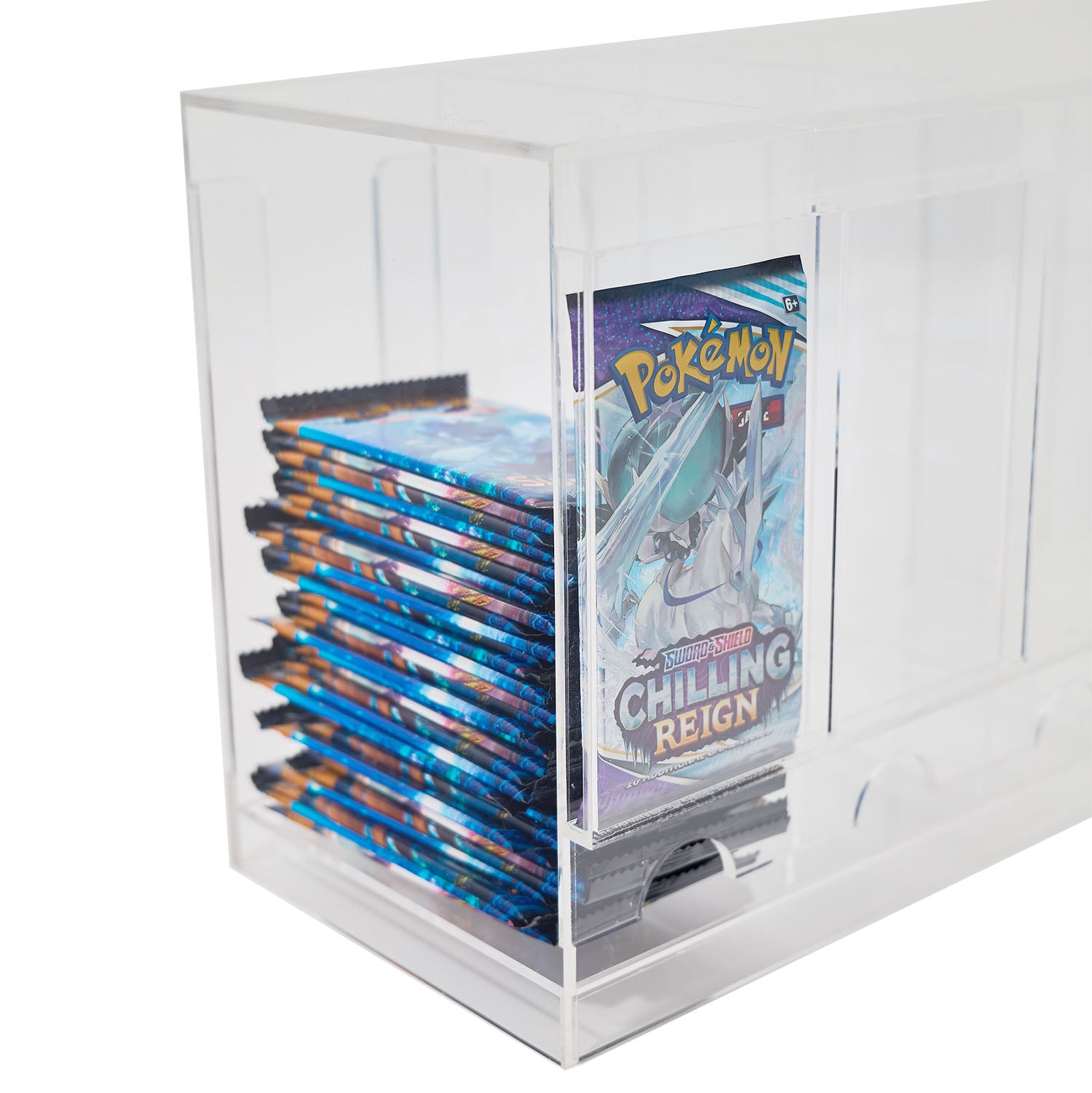 Premium Acrylic Case for TCG Packs 6 Slot Dispenser Premium Acrylic Case for TCG Packs 6 Slot Dispenser