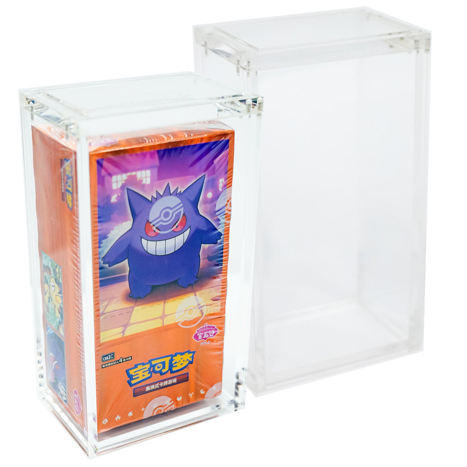 Premium Acrylic Case for Pokemon Chinese Gem Pack Booster Box with Mag ...