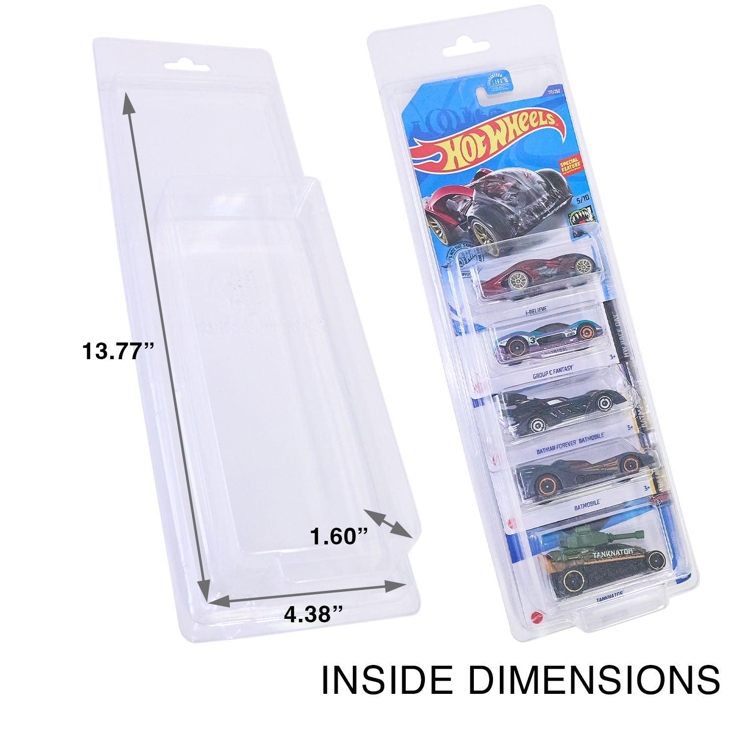 10 Pack Of Hot Wheels Mainline 5 Pack Protectors – 1:64 Scale – Clear Plastic