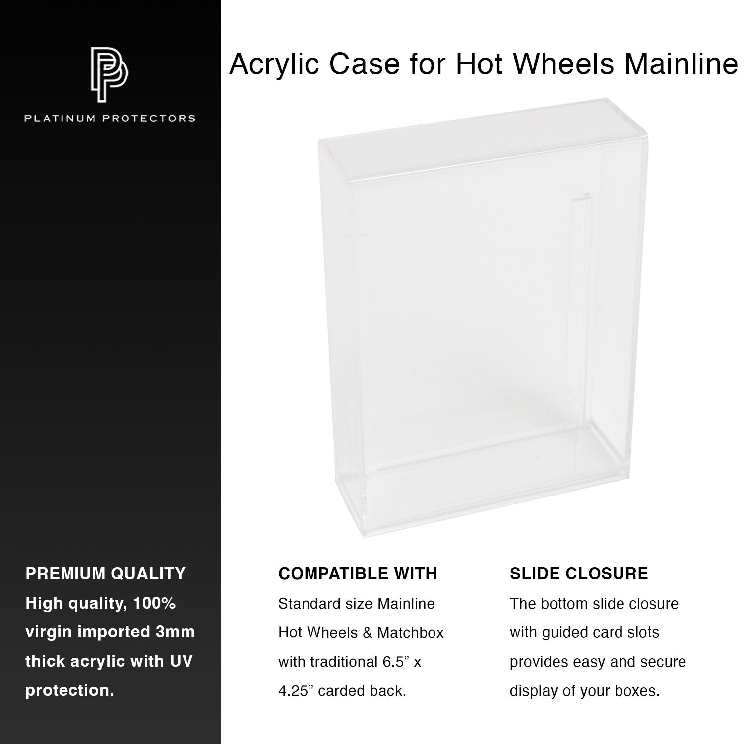 Premium Acrylic Case for Mainline Hot Wheels & Matchbox Die Cast Cars