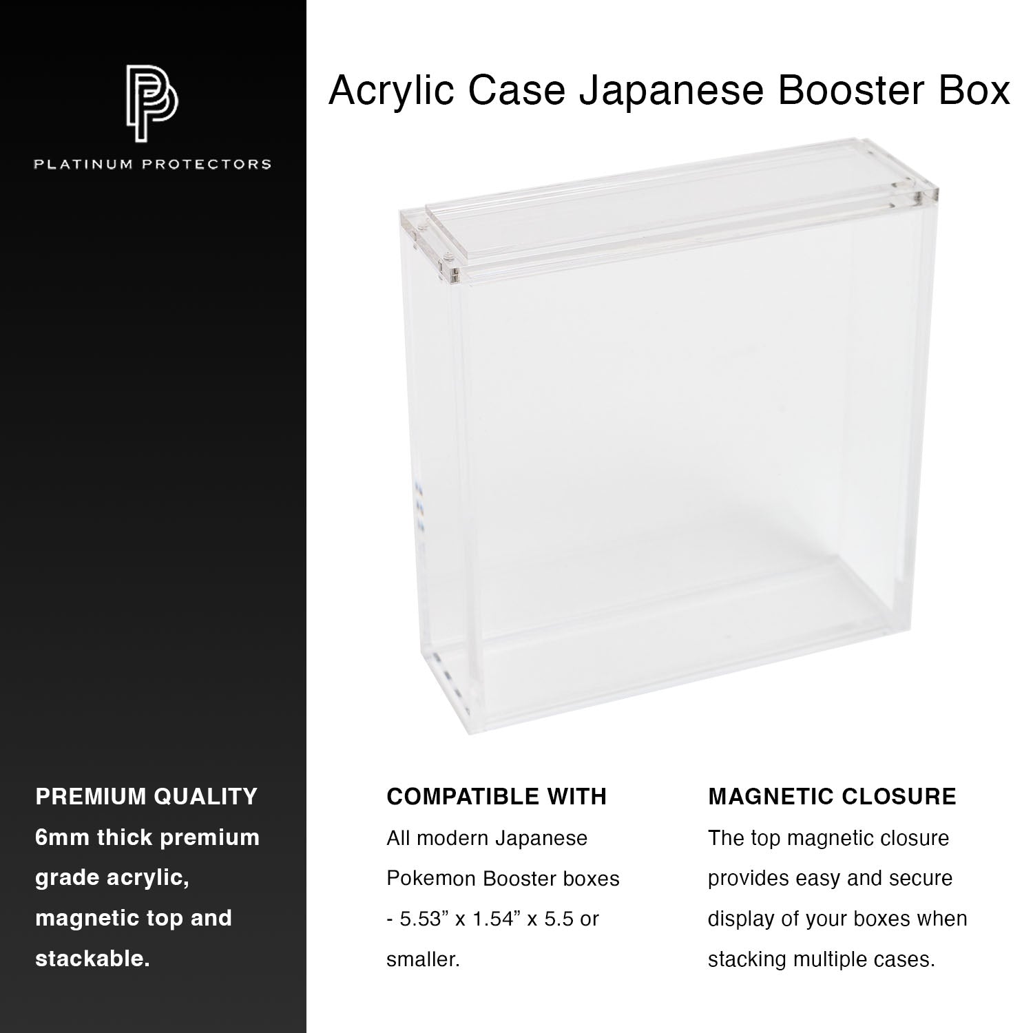 Premium Acrylic Case for Japanese Booster Expansion Box (Large) with Magnetic Top