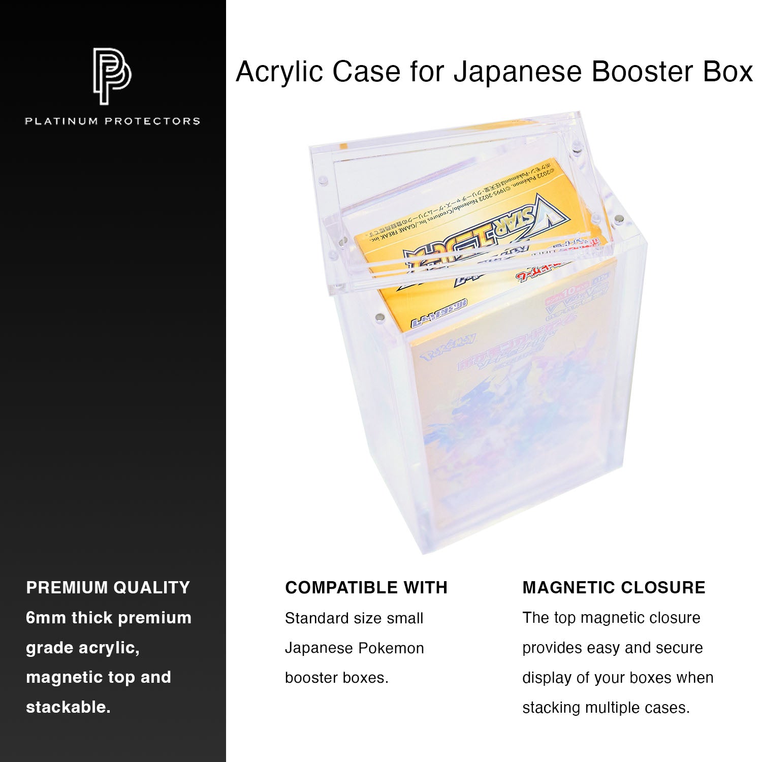 Premium Acrylic Case for Pokemon Japanese Booster Box (Small) with Magnetic Top Premium Acrylic Case for Pokemon Japanese Booster Box (Small) with Magnetic Top