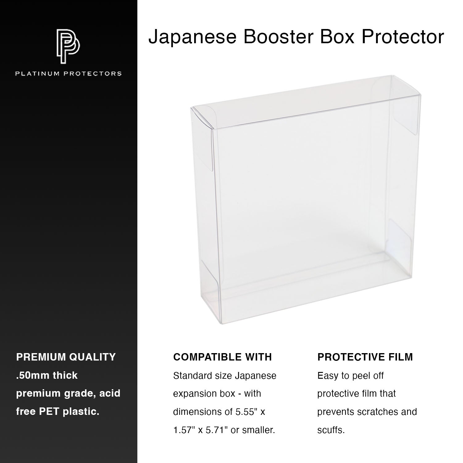 Platinum Protectors for Pokemon Japanese Booster Expansion Box (Large)