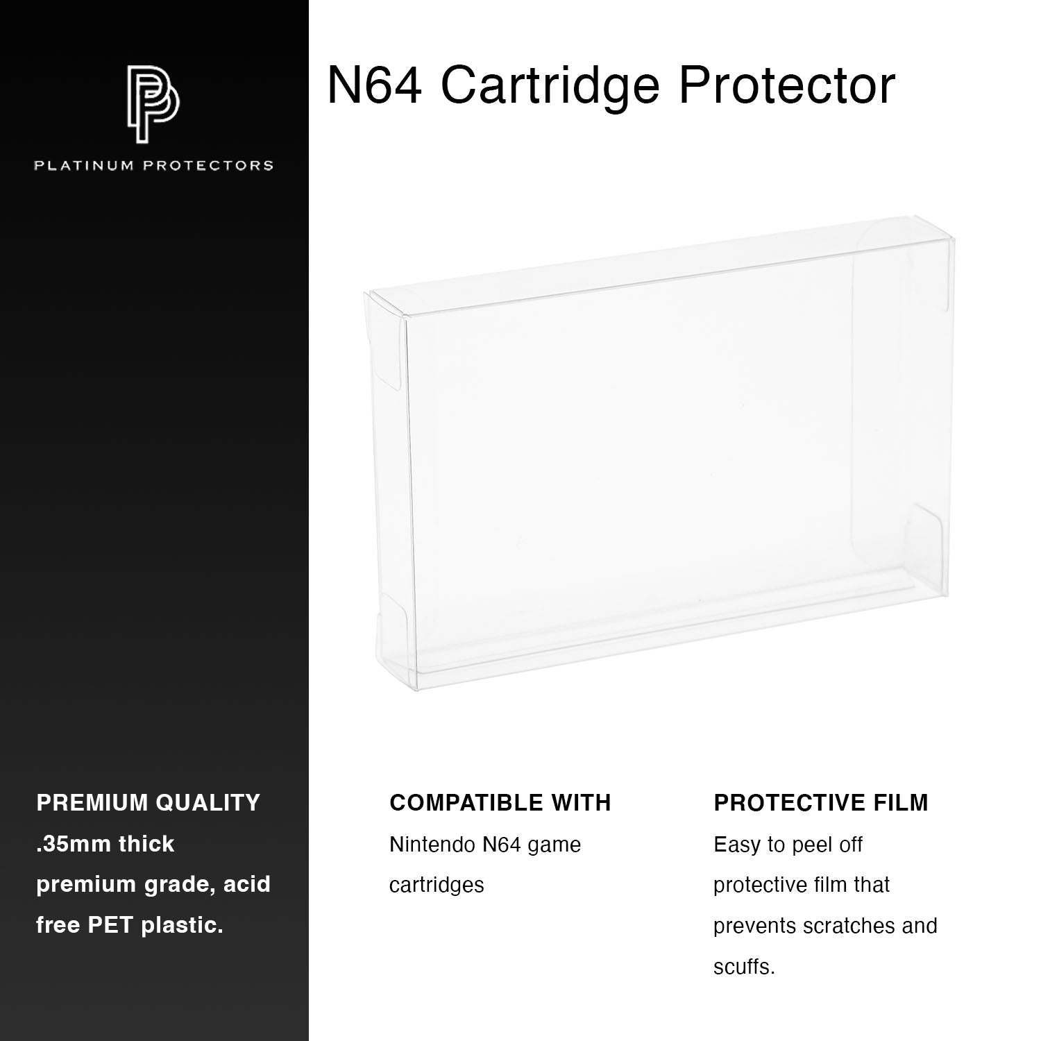 Platinum Protectors for Nintendo 64 N64 Game Cartridges