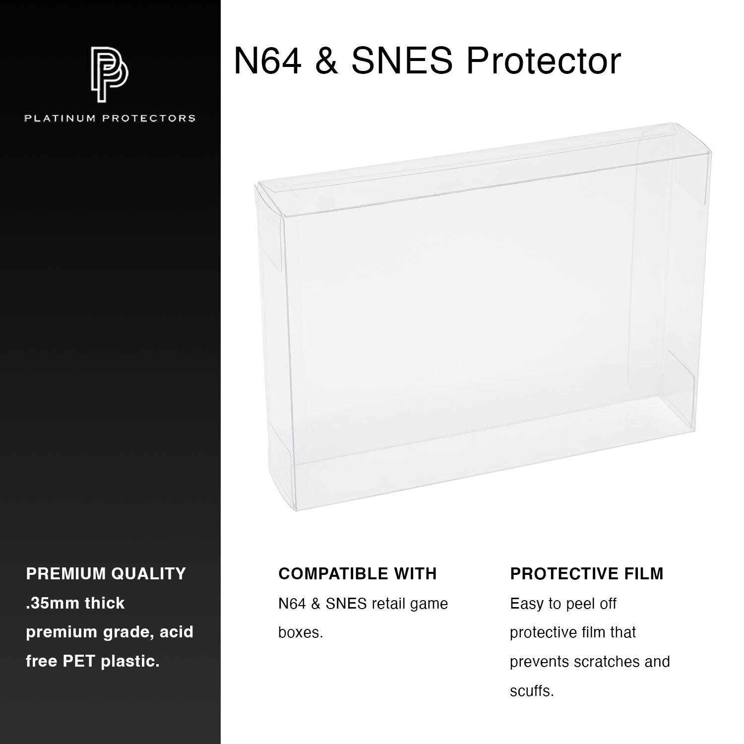 Platinum Protectors for Super Nintendo SNES & N64 Game Boxes