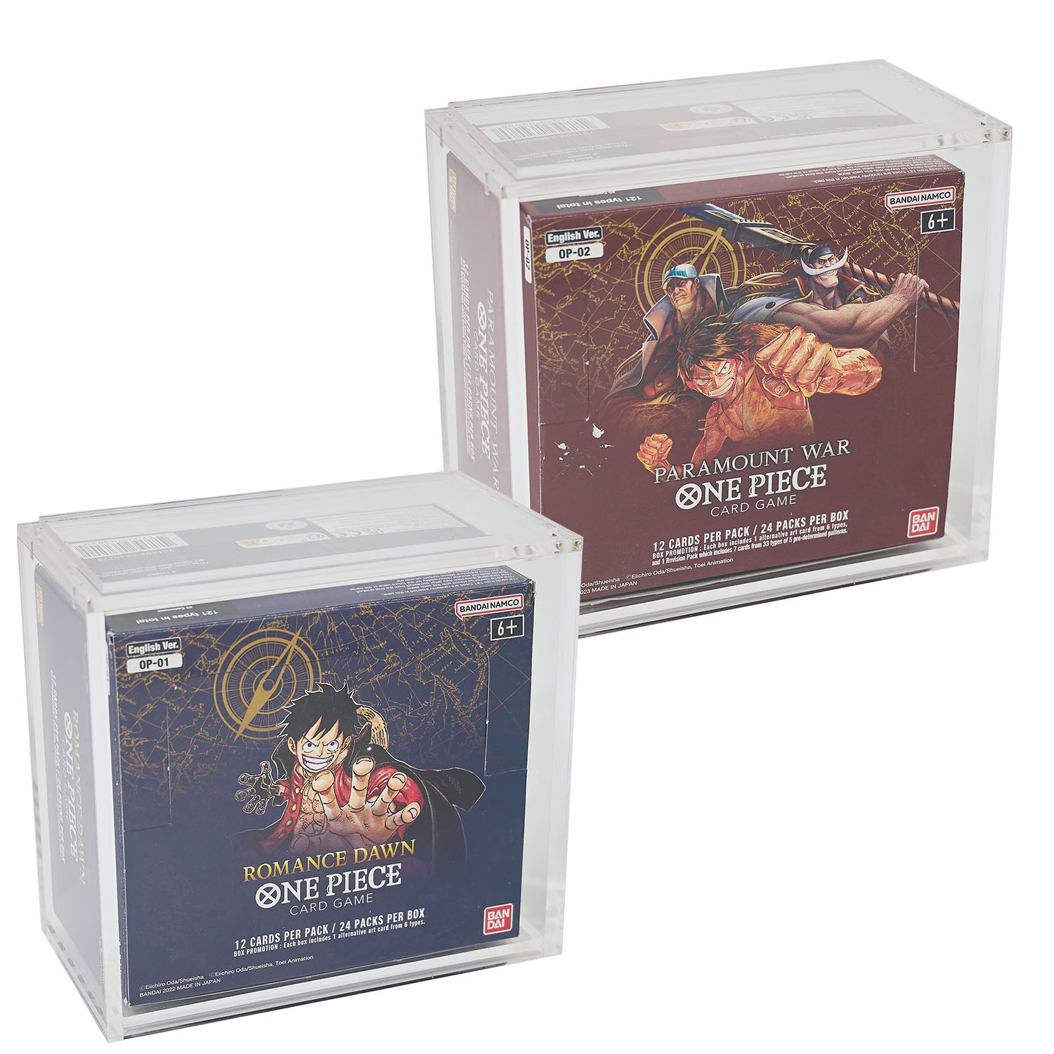 Premium Acrylic Case for One Piece Booster Box OP-01-02 (Original) with Magnetic Top