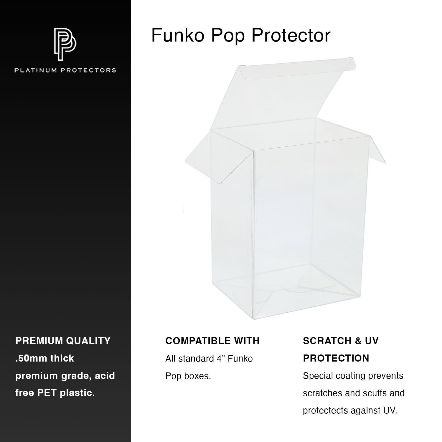 Platinum Protectors for Funko Pop! 4-Inch (.50mm scratch/UV resistant)