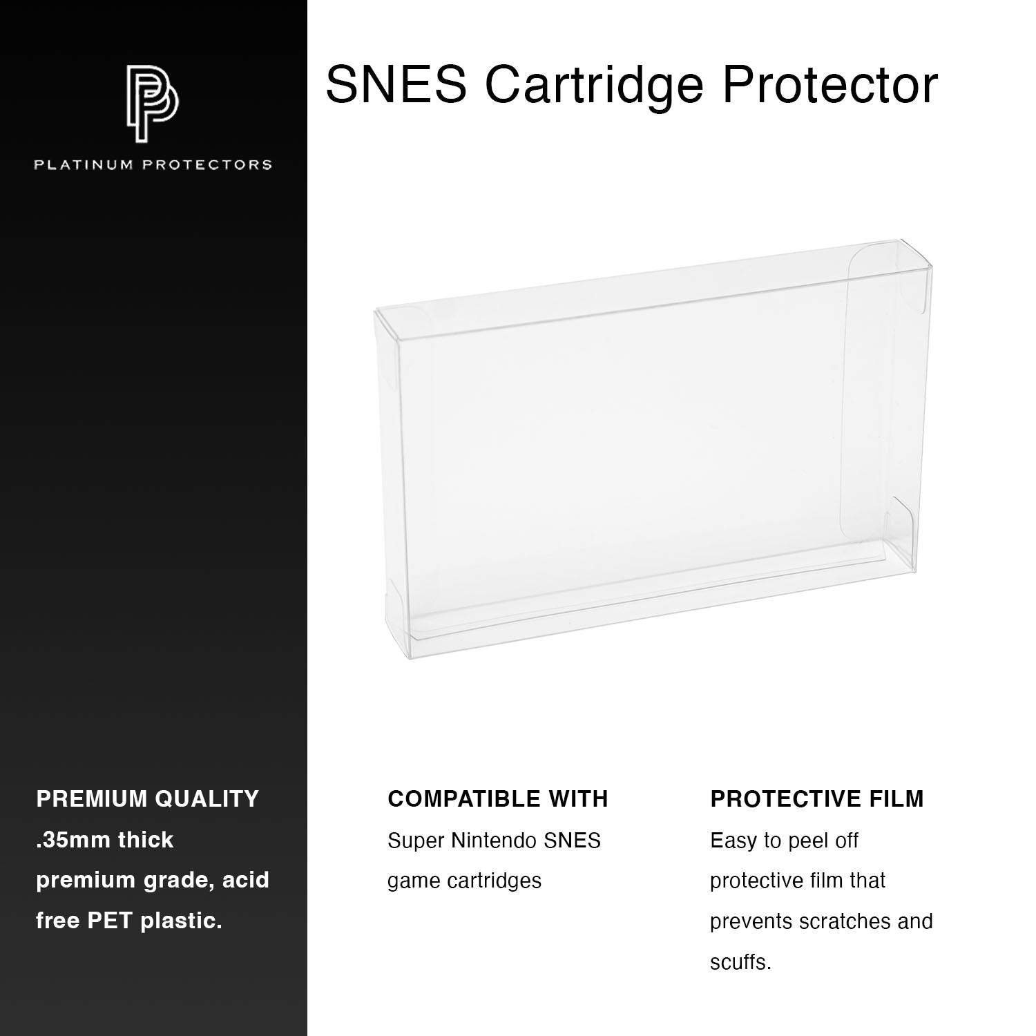 Platinum Protectors for Super Nintendo SNES Game Cartridges