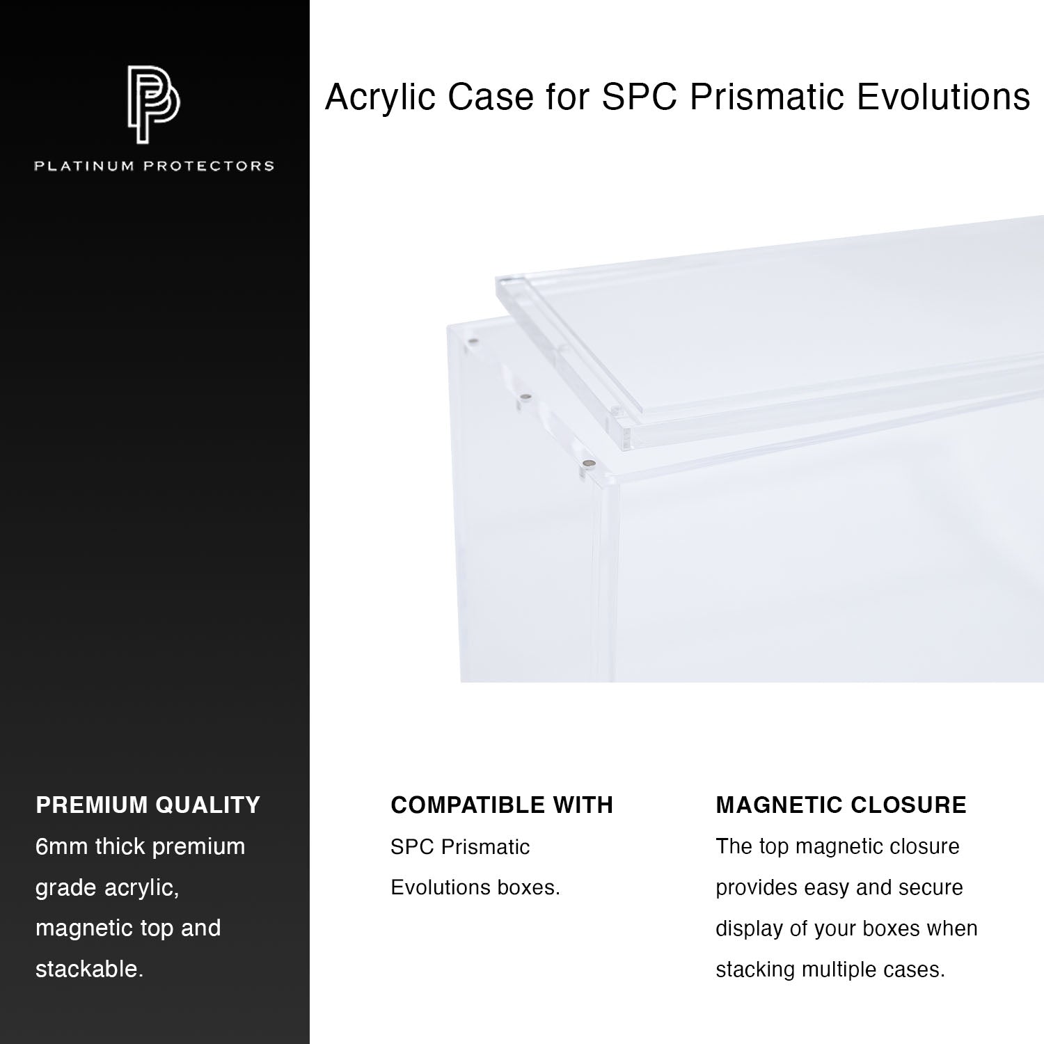 Premium Acrylic Case for Pokemon SPC Prismatic Evolutions Super Premium Collection Box with Magnetic Top
