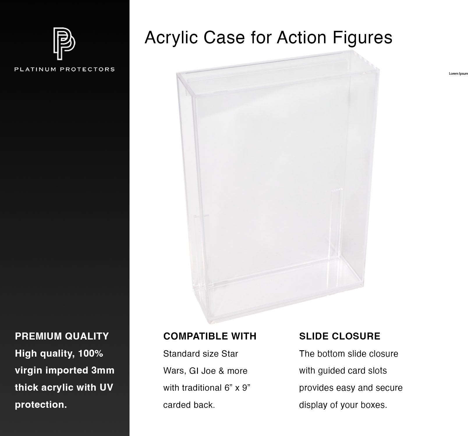 Premium Acrylic Case for Vintage & New Star Wars or GI Joe Carded Figu