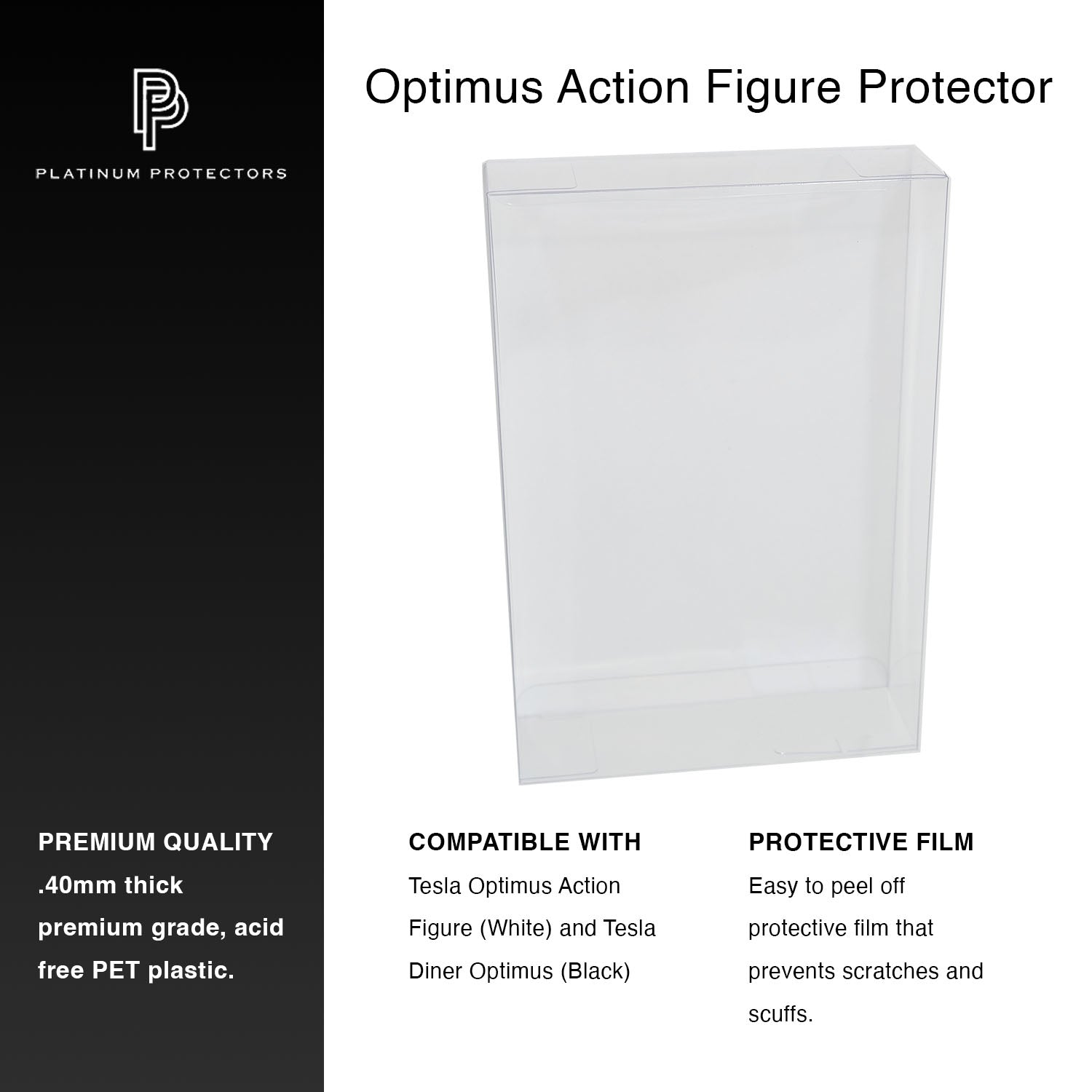 Platinum Protectors for Tesla Optimus Bot Action Figure Box