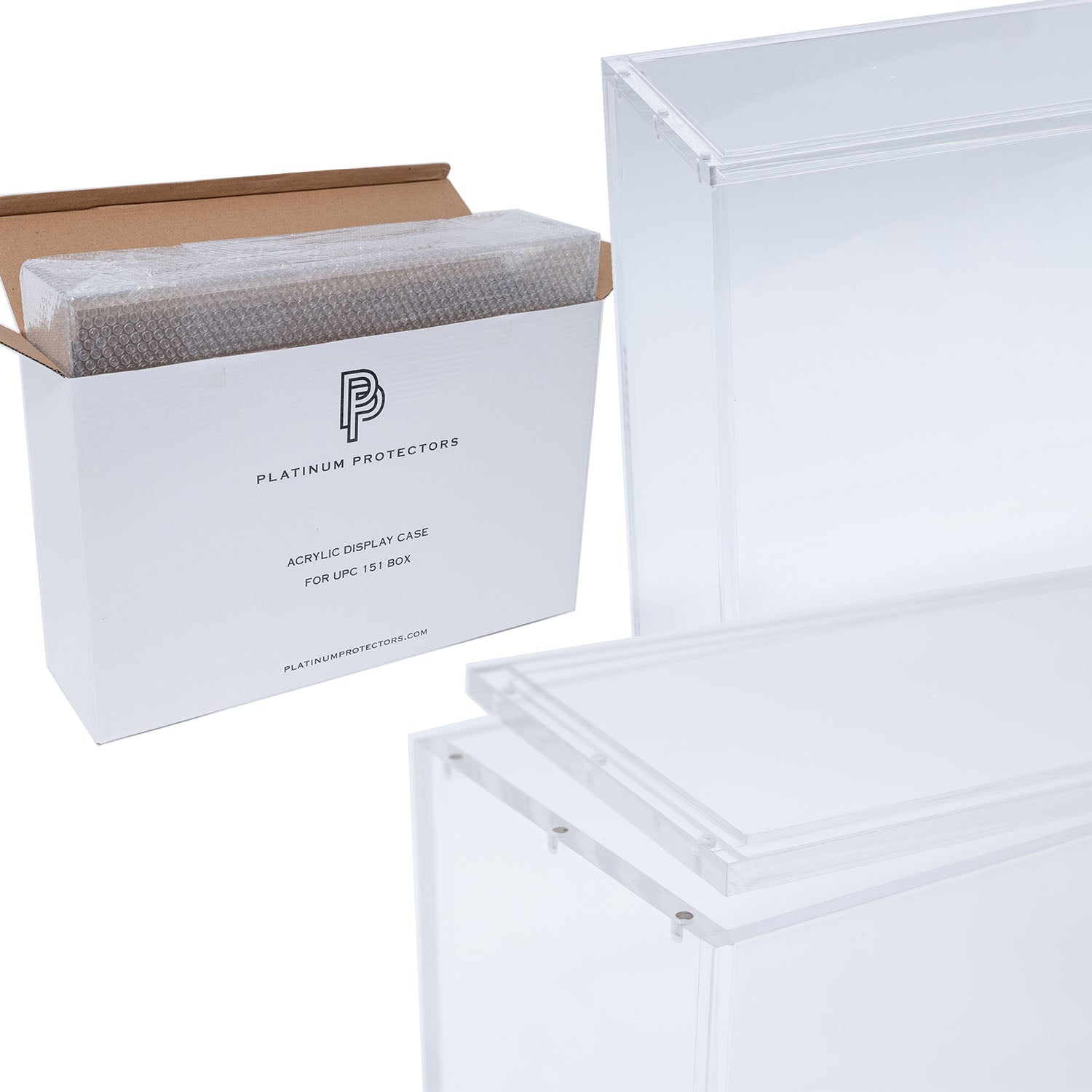 Premium Acrylic Case for Pokemon 151, Mega Charizard EX UPC Ultra Premium Collection Box with Magnetic Top