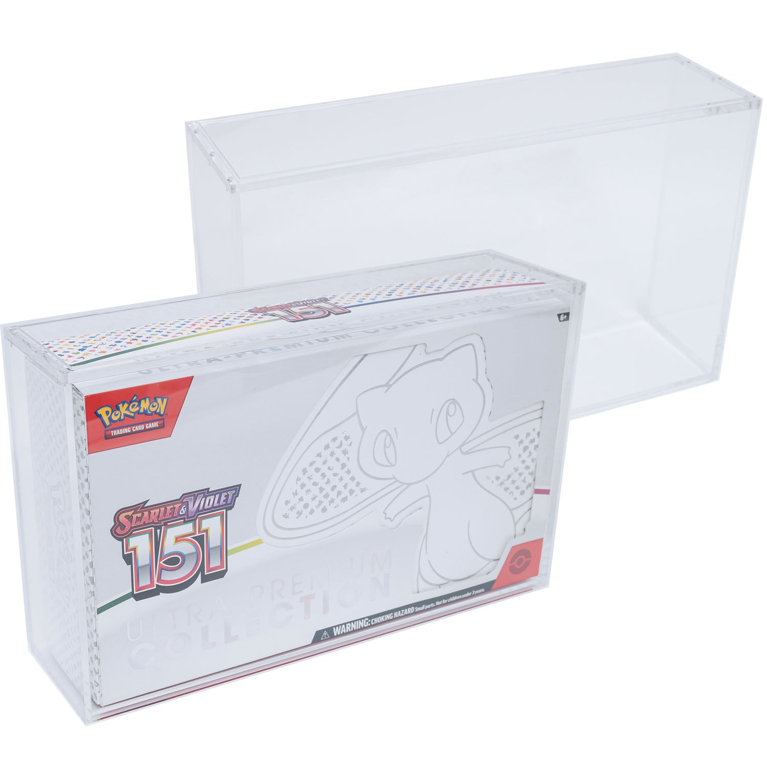 Premium Acrylic Case for Pokemon 151, Mega Charizard EX UPC Ultra Premium Collection Box with Magnetic Top