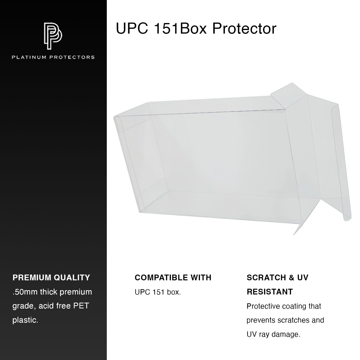 Platinum Protectors for Pokemon 151 UPC Ultra Premium Collection Boxes - UV & Scratch-Resistant