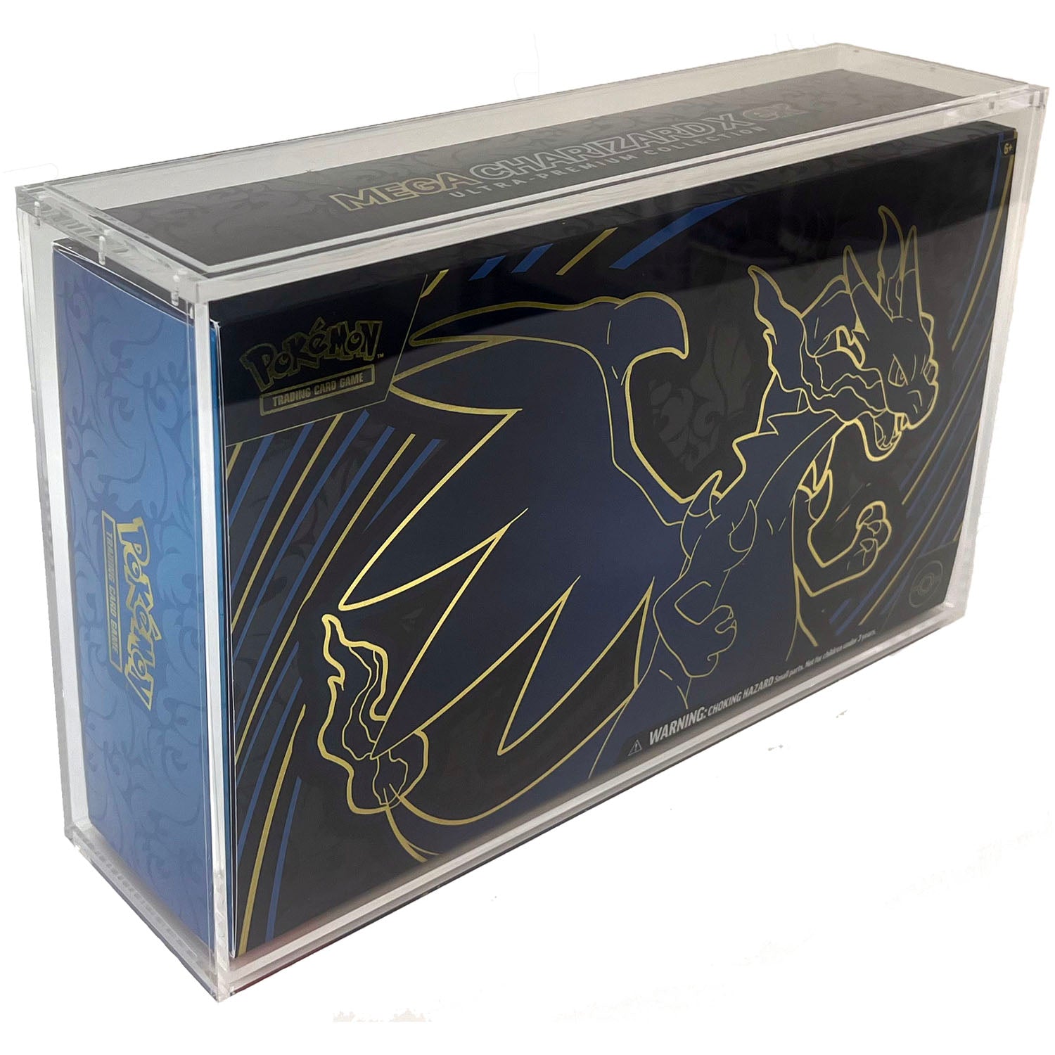 Premium Acrylic Case for Pokemon 151, Mega Charizard EX UPC Ultra Premium Collection Box with Magnetic Top