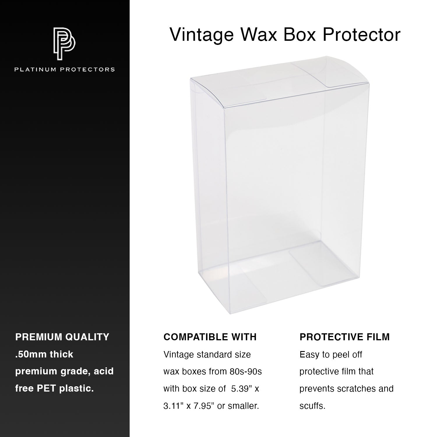 Platinum Protectors for Standard Size Vintage Wax Boxes From 80s-90s