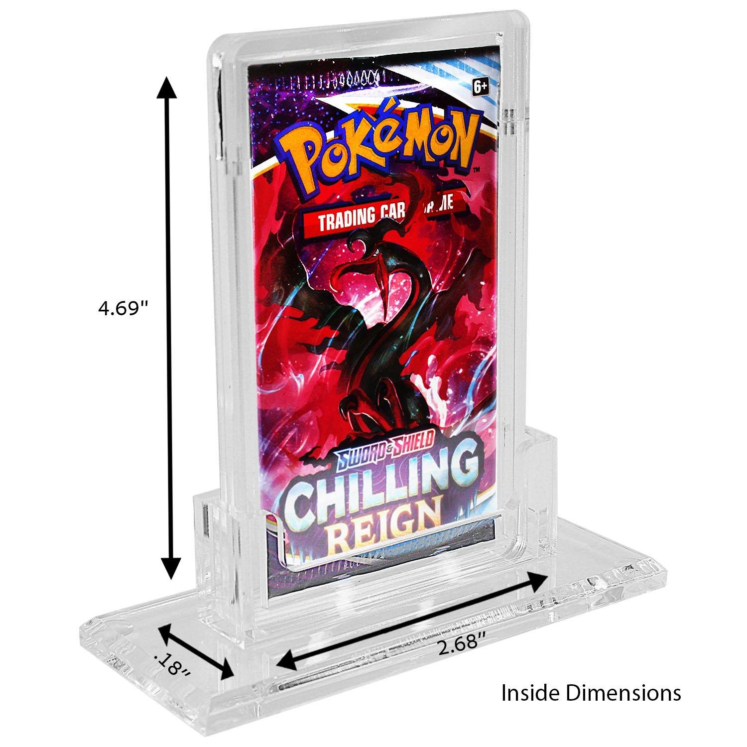 Premium Acrylic Holder & Stand for Pokemon Booster Packs with Magnetic Top - Platinum Protectors