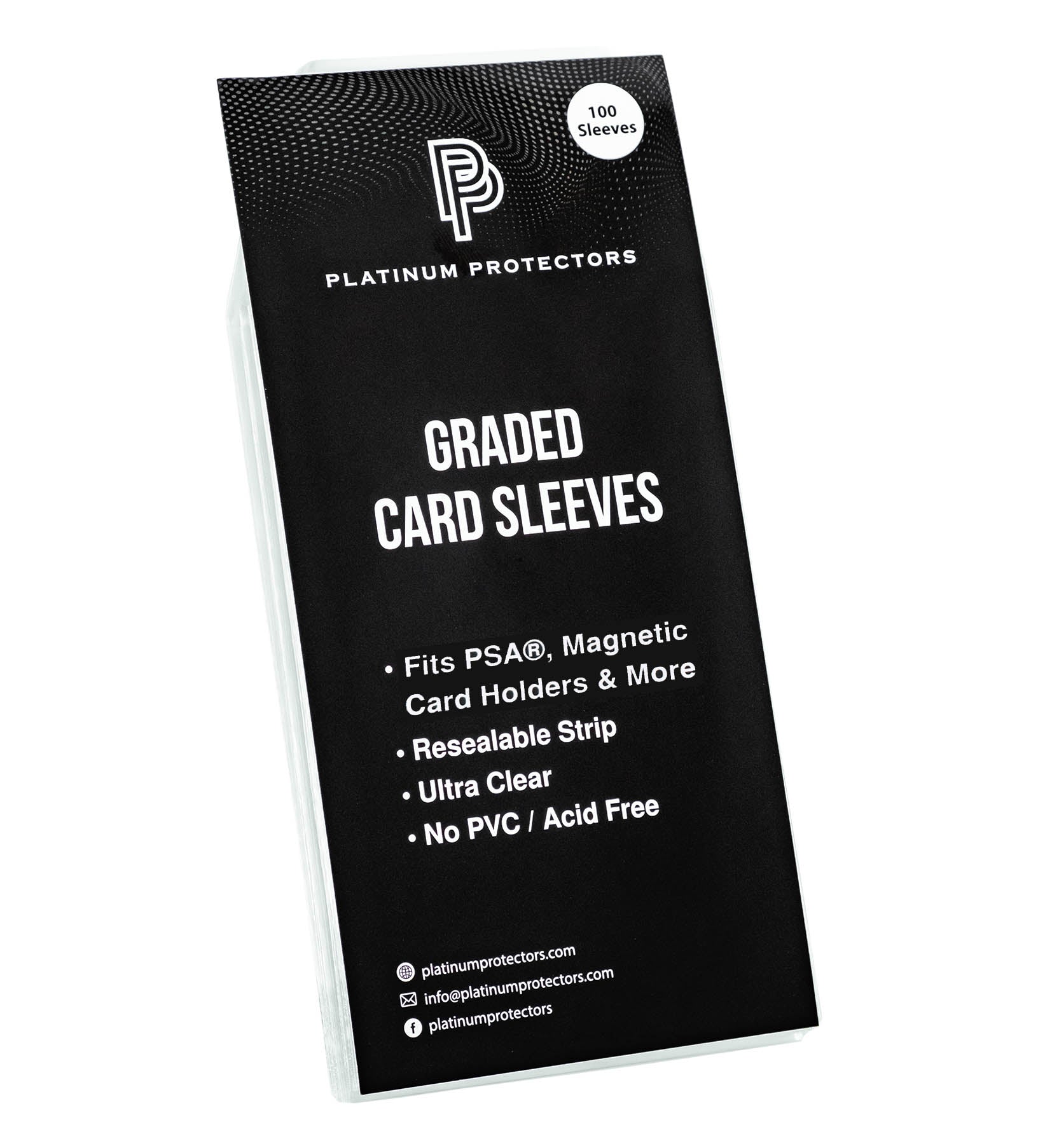Platinum Protectors PSA Graded Card Sleeves with Resealable Strip - 100 Pack 5 Pack Platinum Protectors PSA Graded Card Sleeves with Resealable Strip - 100 Pack 5 Pack